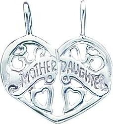 Sterling Silver Mother Daughter Break Apart Heart Charm