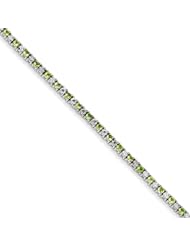 Sterling Silver Peridot Diamond Bracelet