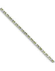 Sterling Silver Peridot Diamond Bracelet