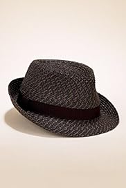 Contrast Band Weave Trilby Hat