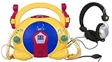 BeBoP Sing-Along CD Player, BeBoP Kidz-Safe Headphones with Love & Peace and Pickin' & Grin