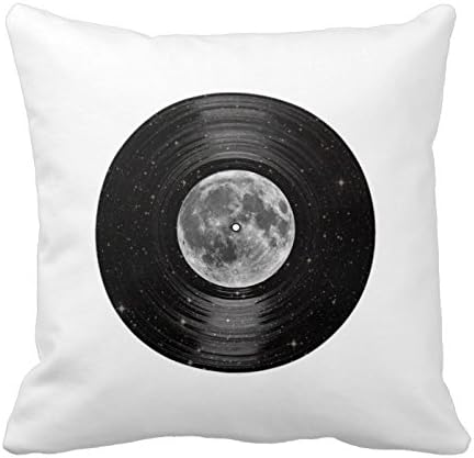 Personalized 18x18 Inch Square Cotton Moon In Space Vinyl LP Record Pillows Throw Pillow Case Decor Cushion Covers