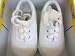 Baby Boy or Girl, Size 3, White Canvas Tennis Shoes, with Laces