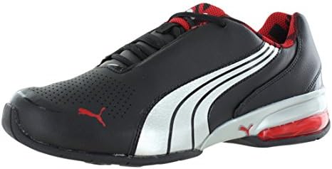 PUMA CELL JAGO 9 CANO BOY'S RUNNING SHOES SIZE US 7, REGULAR WIDTH, COLOR BLACK/SILVER/RED