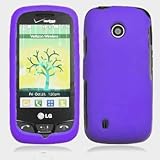 Purple Hard Plastic Rubberized Case Cover for LG VN270 Cosmos Touch