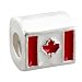 Avedon Polished Sterling Silver Enamel Canada Flag Slide Charm