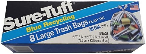 Sure Tuff 3 boxes 8 count 30 Gal Sure-Tuff  Large Blue Recycling Trash Bags