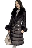 (クィーンシャイニー)QUEENSHINY ファッション レディース ホワイト アヒル羽毛 フォックス ファー ダウンジャケット