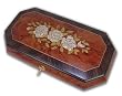 Wooden Sorrento Inlaid Musical Jewelry Box With Beautiful Floral Inlay With 36 Note