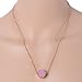 MJartoria Gold Color Grey Bezel Oval Shape Natural Stone Pendant Healing Druzy Necklace (pink)