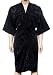 Schwarz Kimono Morgenmantel Bademantel Nachtmantel Satin Thai Robe Mantel Neu / erhältlich in 18 Farben