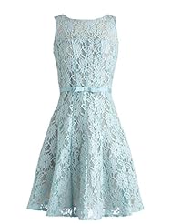 Lace Cocktail Short Bridesmaid Dress/Prom Dress/Party Dress  With a Sash 