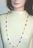 Ivory and Amber Beads Long Chain Eye Glass Holder Necklace for Women