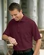 Mens Short Sleeve Pique Polo with Pocket, Maroon