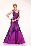 IMAGE OF #1616 Purple Taffeta Mermaid Layers Pageant Prom Gown