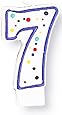 Creative Converting CANDLE-4566 Polka Dot 7 Numeral Candle, 3-Inch x 1.5-Inch