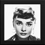Audrey Hepburn Custom Framed 12x12 B&W Photo (Heavy Eyebrows)