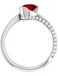 Platinum 7.00x5.00mm Oval Cut Chatham Created Ruby and Diamond Ring -- LIFETIME WARRANTY
