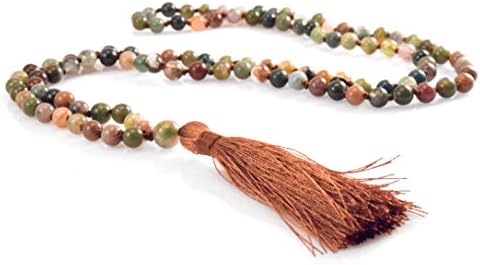 BlupearTassel Strand Necklace and Bracelet Cotton String Beadead Fashion Long Statement 108