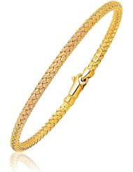 Fancy Weave Bangle in 14K Yellow Gold (3.0mm)