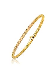 Fancy Weave Bangle in 14K Yellow Gold (3.0mm)
