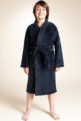 Older Boys' Waist Tie Fluffy Dressing Gown