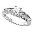 14K White Gold Diamond Engagement Ring - 0.52 Ct.