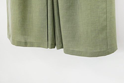 LeandJ Women's Pleated Mid-Calf Culottes Small Olive