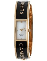 kate spade new york Womens 1YRU0206 "Lights Camera Action" Carousel Gold-Plated Stainless Steel Watch