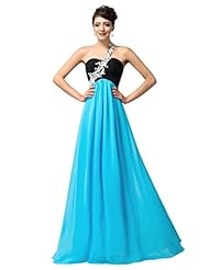 One Shoulder Chiffon Corset   Waistline Cocktail Beaded Evening Dress/Homecoming Dress/Party Dress 