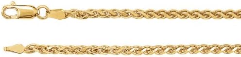 Jewelplus 2.75mm Wheat Chain Bracelet 14K White Gold - 07.00 Inch