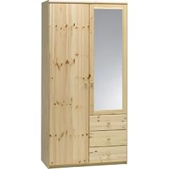 Steens 29910619 Kleiderschrank Axel 200 x 97 x 62 cm Kiefer massiv, natur lackiert