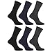 Universal Textiles Mens 100% Cotton Plain Work/Casual Socks (Pack of 6)