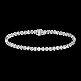 1.00 Carat .925 Sterling Silver Heart Shape Round CZ Tennis Bracelet