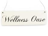 Produkt-Bild: Vintage Deko Schild T&uuml;rschild WELLNESSOASE Shabby Nostalgie Landhaus Wandschild Holz wei&szlig;