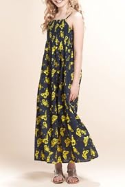 Pure Cotton Smocked Butterfly Maxi Dress [T74-4244W-S]