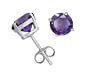 Sterling Silver 8mm Round Amethyst Earrings