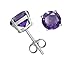 Sterling Silver 8mm Round Amethyst Earrings title=