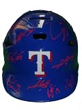 2012 Texas Rangers Team Autographed Blue Full Size Batting Helmet with 26 Signatures Total Including Notables: Yu Darvish, Mike Napoli, Derek Holland, David Murphy, Colby Lewis, Mitch Moreland, Michael Young, Neftali Feliz, Adrian Beltre & More! Proof Photo of the Rangers Signing for Us.