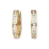 10K Yellow Gold 1/4 ct. Diamond Huggie Earrings