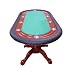 Texas Holdem Poker Table with Green Felt and Wood Legs