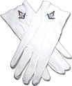 Masonic white cotton gloves Blue Lodge Emblem