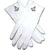 Masonic white cotton gloves Blue Lodge Emblem