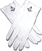 Masonic white cotton gloves Blue Lodge Emblem