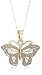 10k Two-Tone Gold Filigree Butterfly Pendant, 18