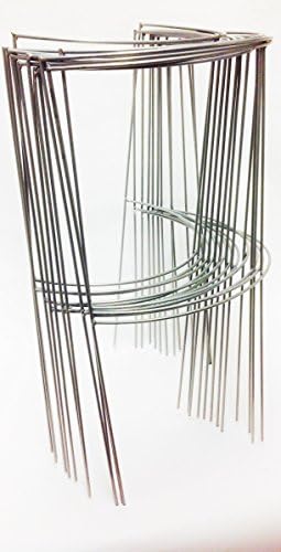 12 Pack - Smart 28" Tall Heavy Duty opened Half Ring Grow Tomato Cage, Plant Support, Trellis (Silver)