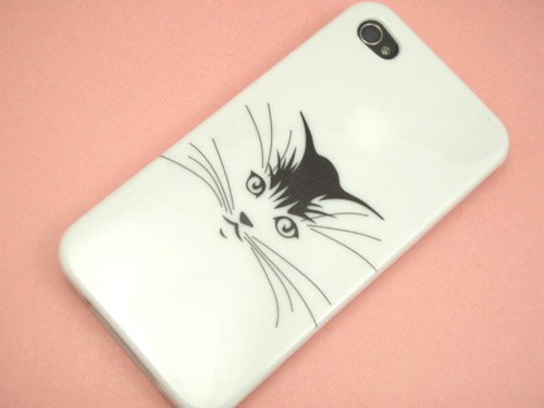 【iPhone4用 携帯ケース（TUP特殊印刷カバー）】UV024 Ｉ　Ｌｏｖｅ　ねこ