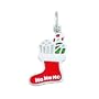 Sterling Silver Enamel Ho Ho Ho Xmas Stocking Charm