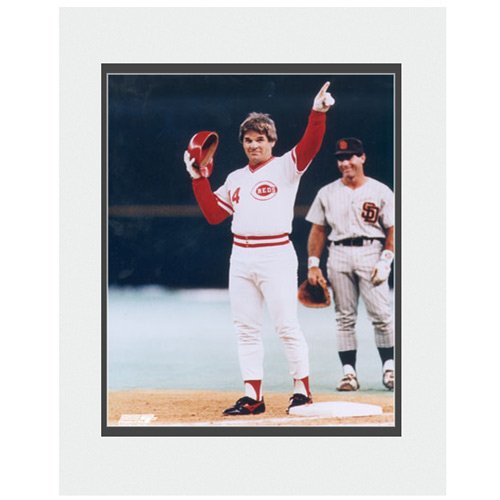 Photo File Cincinnati Reds Pete Rose 4192Nd Hit Matted Photo