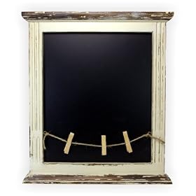 Shabby Chic Distressed Cream Chalkboard with Pegs. Code DY7003
